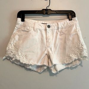 Harper white shorts with lace detail
